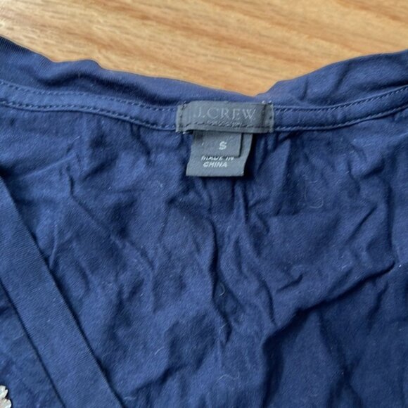 Jcrew | size small navy t shirt embellished - Picture 3 of 3